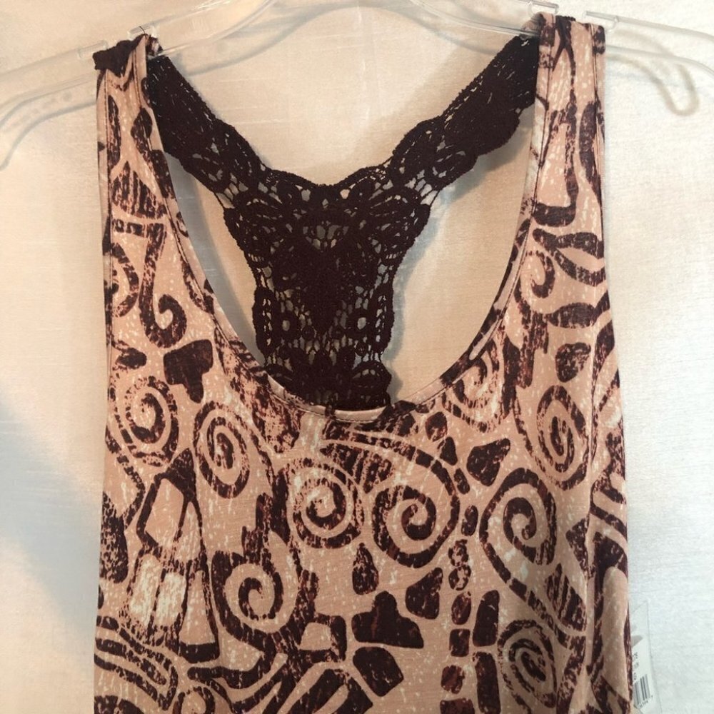NWT DEX Women's Tank Top Aztec Wine/Salmon Ladies Lg - Picture 3 of 16